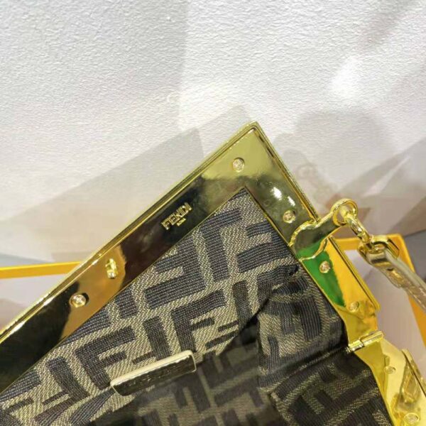 Fendi Women First Small Gold Laminated Leather Bag (10)