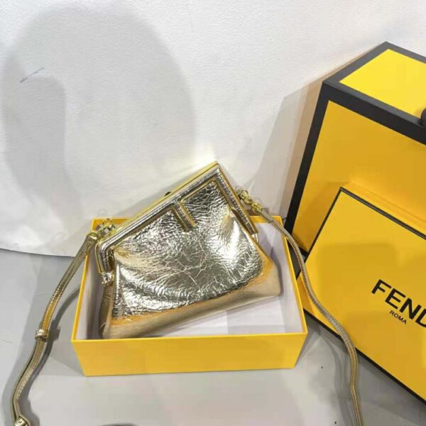 Fendi Women First Small Gold Laminated Leather Bag (2)