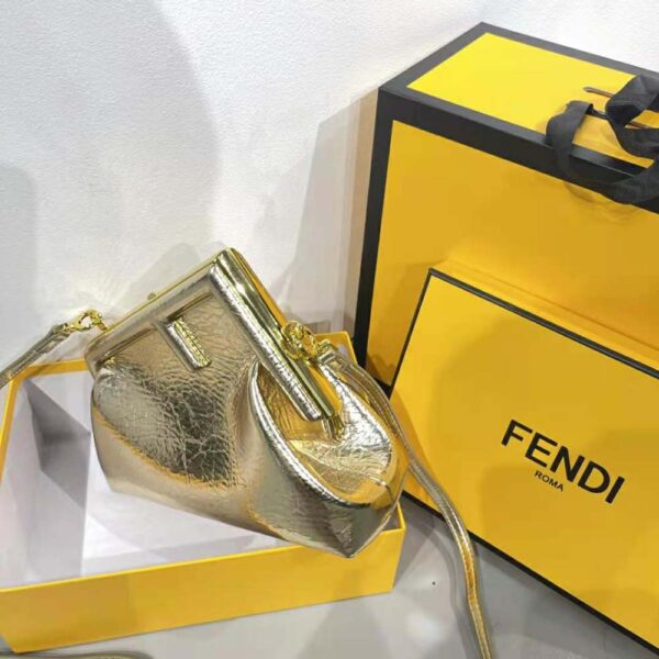 Fendi Women First Small Gold Laminated Leather Bag (8)