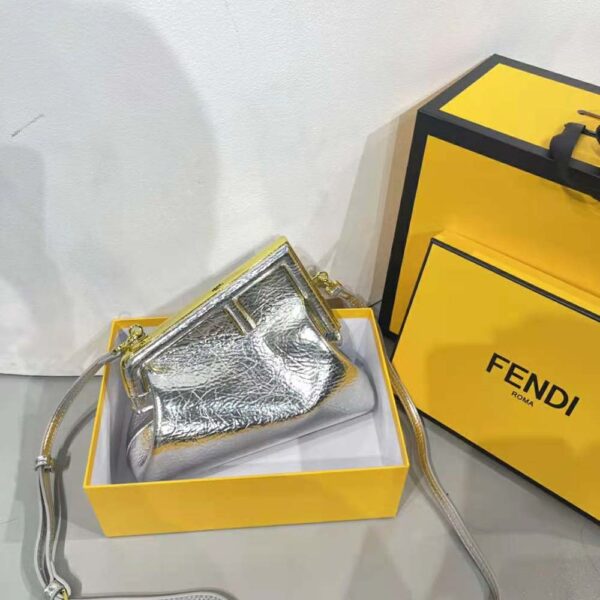 Fendi Women First Small Silver Laminated Leather Bag (2)