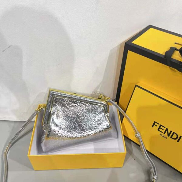 Fendi Women First Small Silver Laminated Leather Bag (3)
