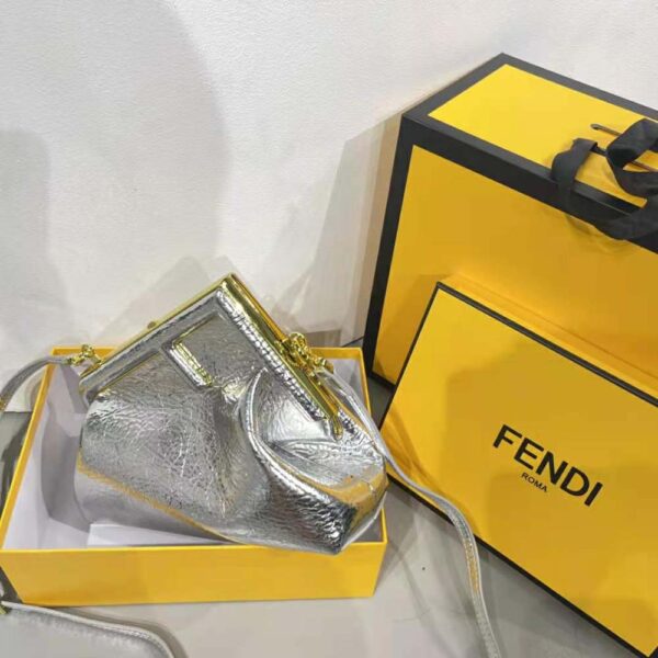 Fendi Women First Small Silver Laminated Leather Bag (5)