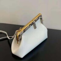 Fendi Women First Small White Leather Bag with Exotic Details (1)