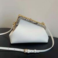 Fendi Women First Small White Leather Bag with Exotic Details (1)