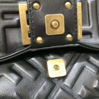 Fendi Women Iconic Medium Baguette Black Leather Bag (1)