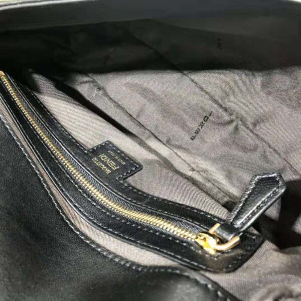 Fendi Women Iconic Medium Baguette Black Leather Bag (9)