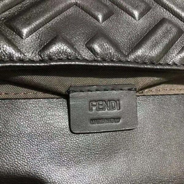 Fendi Women Iconic Mini Baguette Black Leather Bag (10)