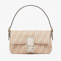 Fendi Women Medium Baguette 1997 Beige FF Wool Bag (1)