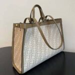Fendi Women Medium Peekaboo X-Tote Beige FF Wool Bag - immagine 4