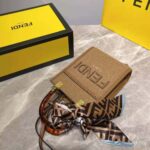 Fendi Women Mini Sunshine Shopper Brown Flannel Mini-Bag - Image 4
