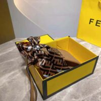 Fendi Women Mini Sunshine Shopper Brown Flannel Mini-Bag (1)