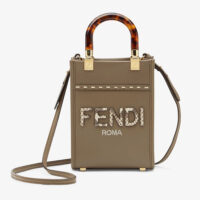 Fendi Women Mini Sunshine Shopper Gray Leather and Elaphe Mini-Bag (1)