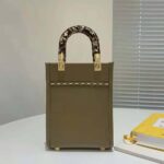 Fendi Women Mini Sunshine Shopper Gray Leather and Elaphe Mini-Bag - Image 3
