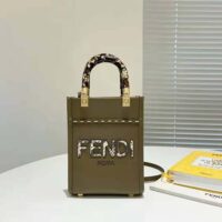 Fendi Women Mini Sunshine Shopper Gray Leather and Elaphe Mini-Bag (1)