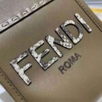Fendi Women Mini Sunshine Shopper Gray Leather and Elaphe Mini-Bag - Image 9