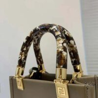 Fendi Women Mini Sunshine Shopper Gray Leather and Elaphe Mini-Bag (1)