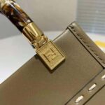 Fendi Women Mini Sunshine Shopper Gray Leather and Elaphe Mini-Bag - Image 7