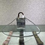 Fendi Women Mini Sunshine Shopper Silver Laminated Leather Shopper – Image 2