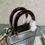 Fendi Women Mini Sunshine Shopper Silver Laminated Leather Shopper – Image 6