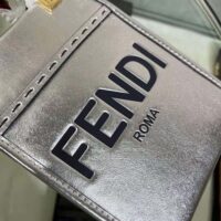 Fendi Women Mini Sunshine Shopper Silver Laminated Leather Shopper (1)