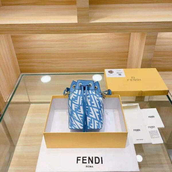 Fendi Women Mon Tresor Glazed Canvas Mini-Bag-blue (2)