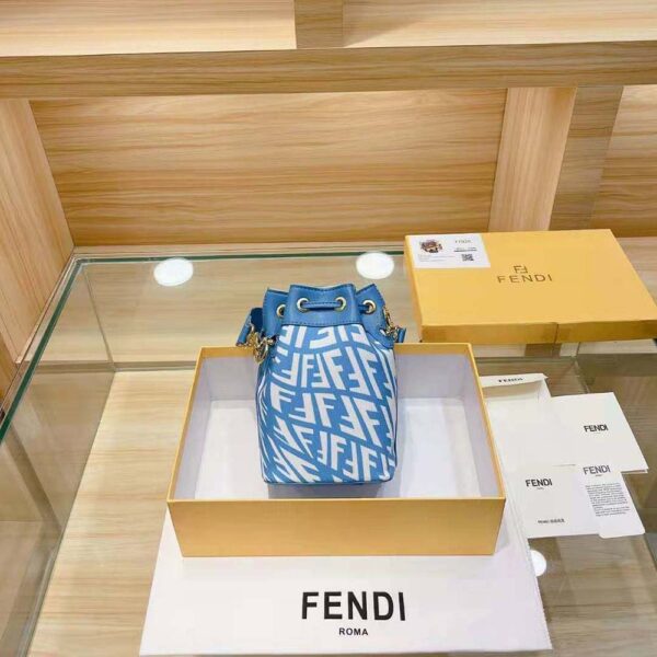 Fendi Women Mon Tresor Glazed Canvas Mini-Bag-blue (4)