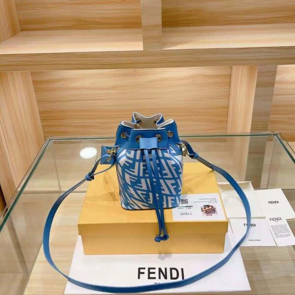 Fendi Women Mon Tresor Glazed Canvas Mini-Bag-blue (5)