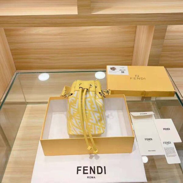 Fendi Women Mon Tresor Glazed Canvas Mini-Bag-yellow (2)