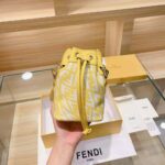 Fendi Women Mon Tresor Glazed Canvas Mini-Bag-Yellow - Image 7