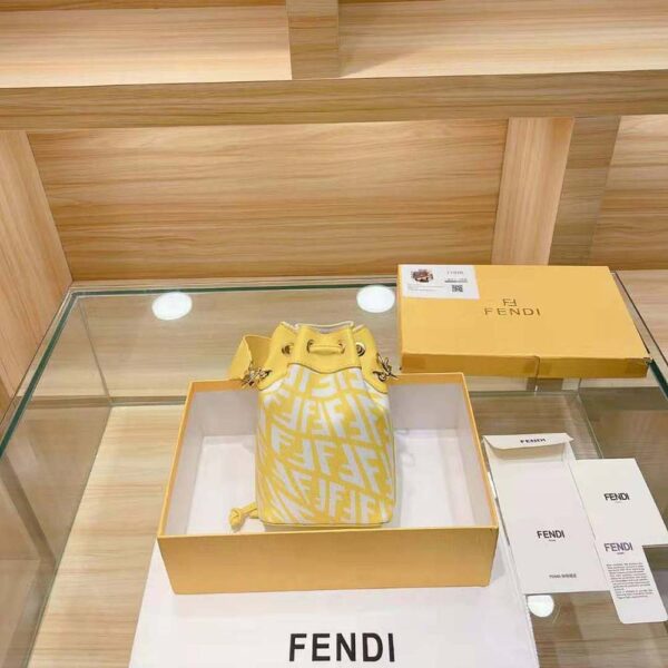 Fendi Women Mon Tresor Glazed Canvas Mini-Bag-yellow (4)