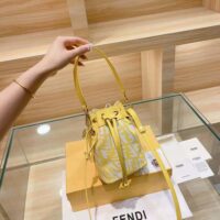 Fendi Women Mon Tresor Glazed Canvas Mini-Bag-yellow (1)