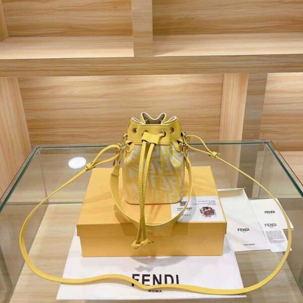 Fendi Women Mon Tresor Glazed Canvas Mini-Bag-yellow (6)