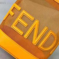 Fendi Women Mon Tresor Leather and Mesh Mini-bag-orange (1)