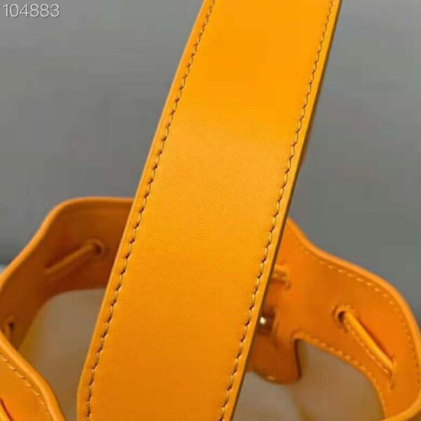 Fendi Women Mon Tresor Leather and Mesh Mini-bag-orange (7)
