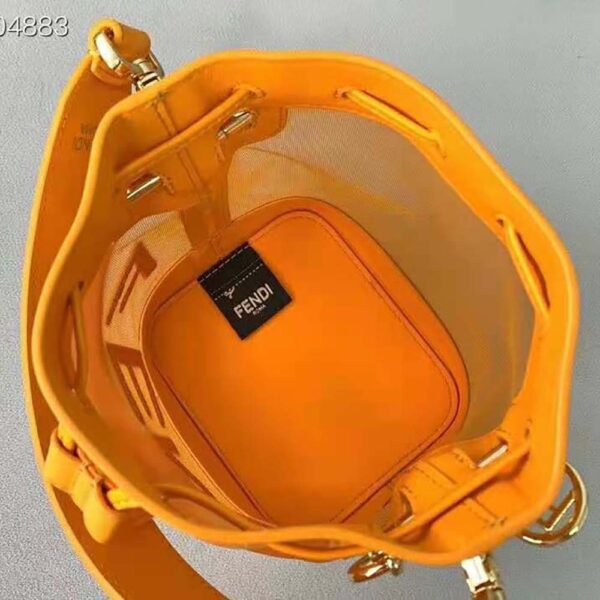 Fendi Women Mon Tresor Leather and Mesh Mini-bag-orange (9)
