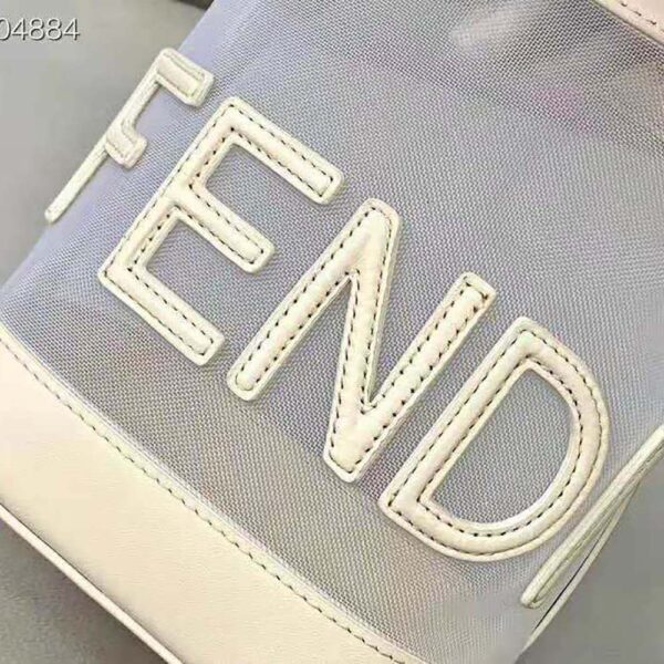 Fendi Women Mon Tresor Leather and Mesh Mini-bag-white (6)