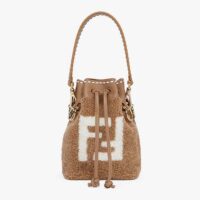 Fendi Women Mon Tresor Mini-Bag in Brown Sheepskin (1)