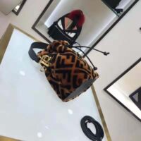 Fendi Women Mon Tresor Mini-Bag in Brown Sheepskin (1)