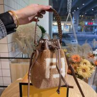 Fendi Women Mon Tresor Mini-Bag in Brown Sheepskin (1)