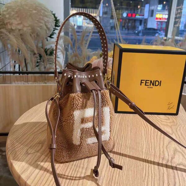Fendi Women Mon Tresor Mini-Bag in Brown Sheepskin (4)