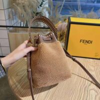 Fendi Women Mon Tresor Mini-Bag in Brown Sheepskin (1)