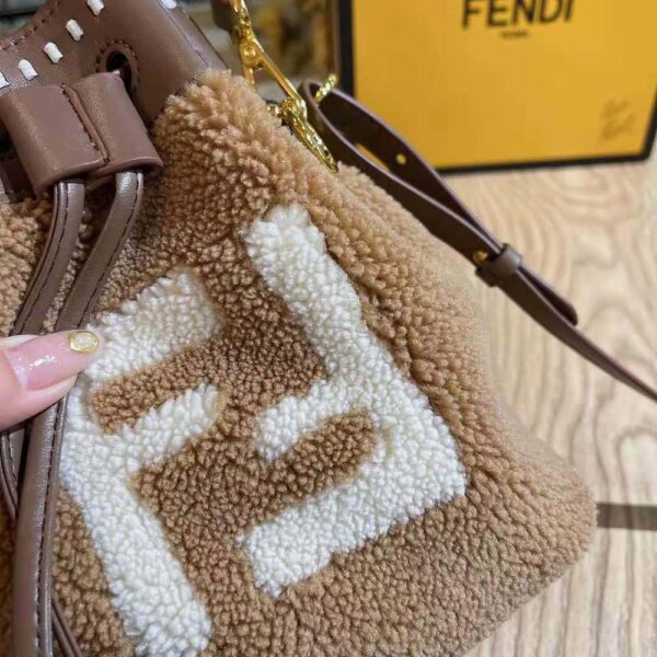 Fendi Women Mon Tresor Mini-Bag in Brown Sheepskin (8)