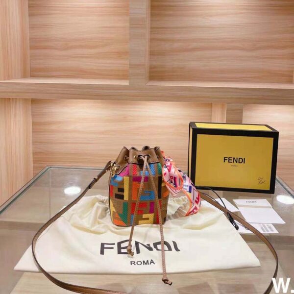 Fendi Women Mon Tresor Multicolor FF Canvas Mini-Bag (9)