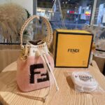 Fendi Women Mon Tresor Pink Sheepskin Mini-Bag - Image 3
