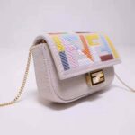 Fendi Women Nano Baguette Charm Beige Canvas Charm - Image 5