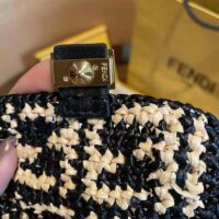 Fendi Women Nano Baguette Charm Black Raffia Charm (1)