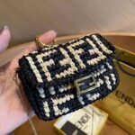 Fendi Women Nano Baguette Charm Black Raffia Charm - Image 7