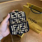 Fendi Women Nano Baguette Charm Black Raffia Charm - Image 6