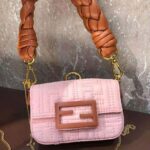 Fendi Women Nano Baguette Charm Lilac Nylon - Image 6