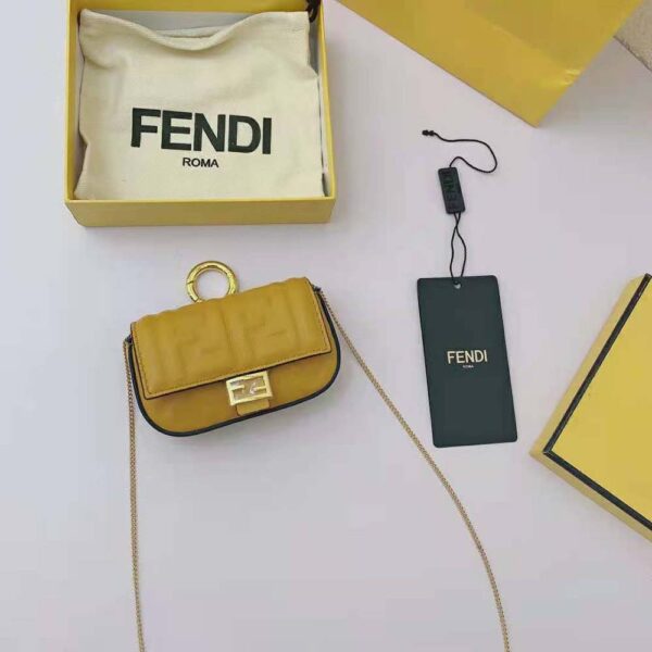 Fendi Women Nano Baguette Charm Yellow Nappa Leather Charm (3)